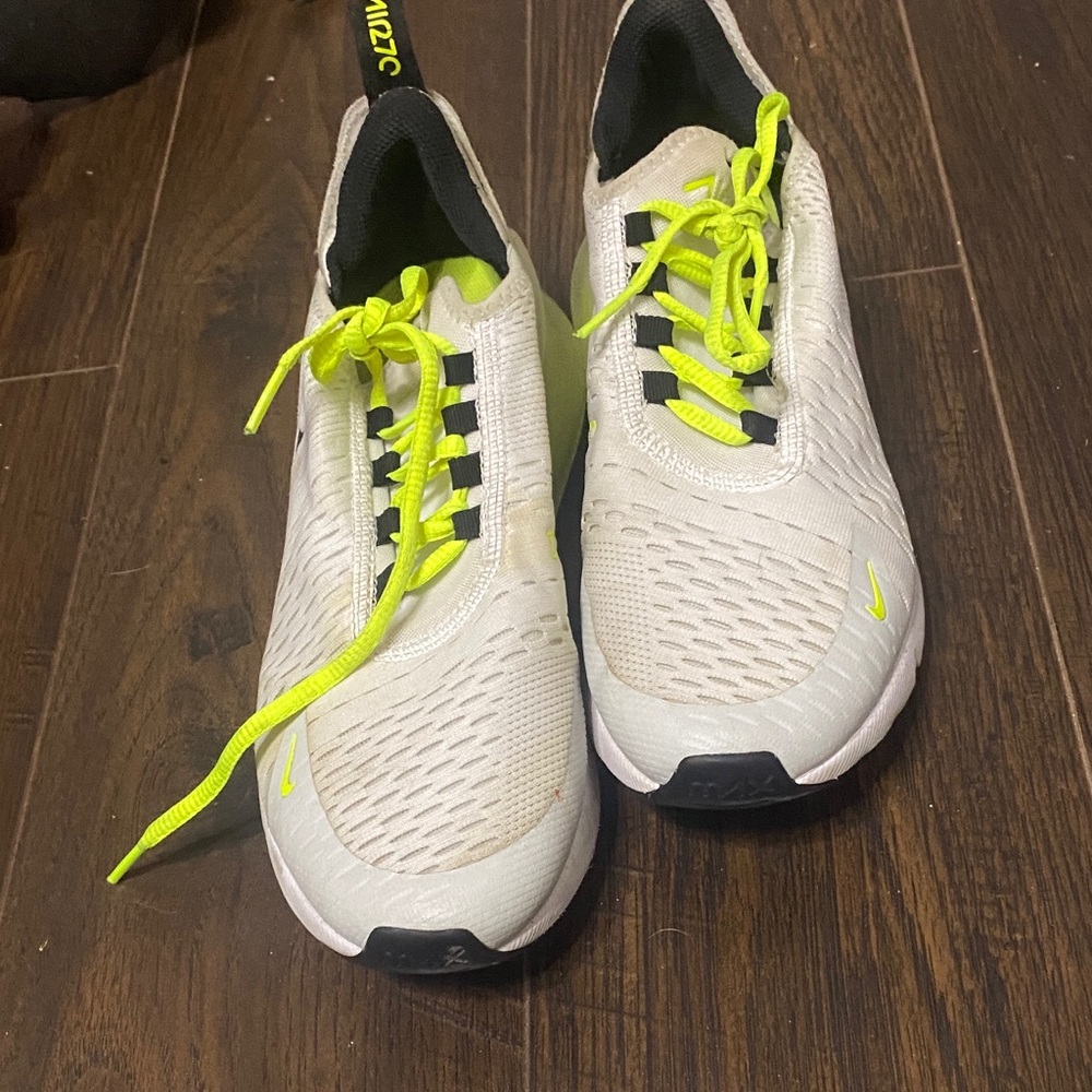 Nike Men's White and Neon Yellow Athletic Shoes